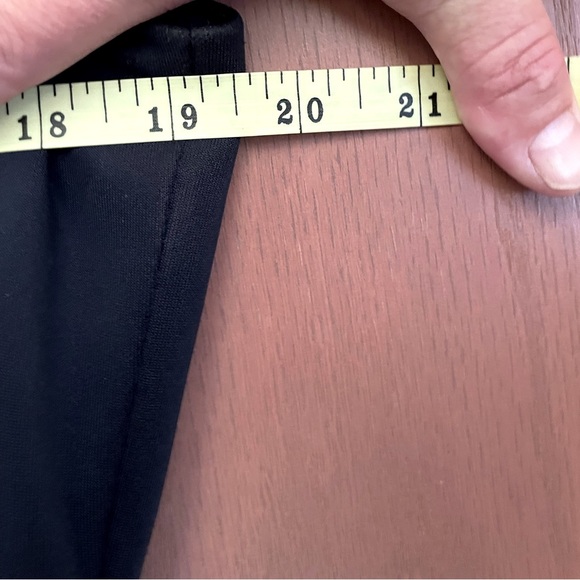 Cleo Size 14 Black with a multi coloured centre of dress. Midi length. - Picture 8 of 11